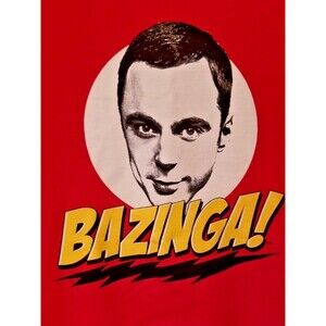 Sheldon Bazinga Big Bang Theory Unisex T-Shirt Red Crew Neck Short Sleeve adult
